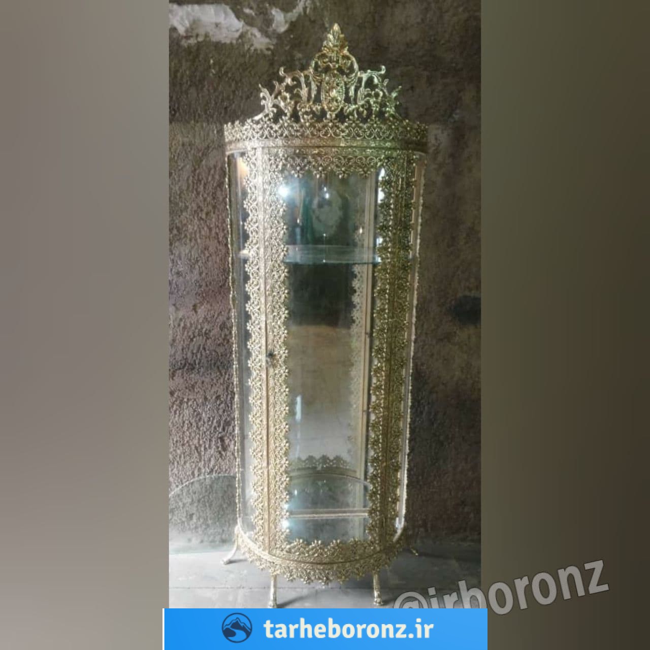 بوفه نیم گرد خم طرح برنز آلیاژ آلومینیومی گل نیلوفری